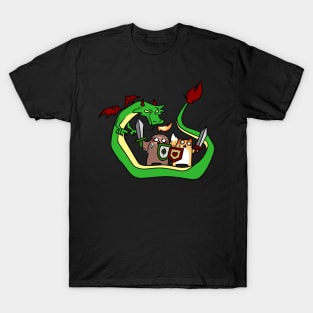 Sloth and Cat Dragon Slayers T-Shirt